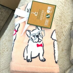 French Bulldog Tip Towel - Pale Pink
